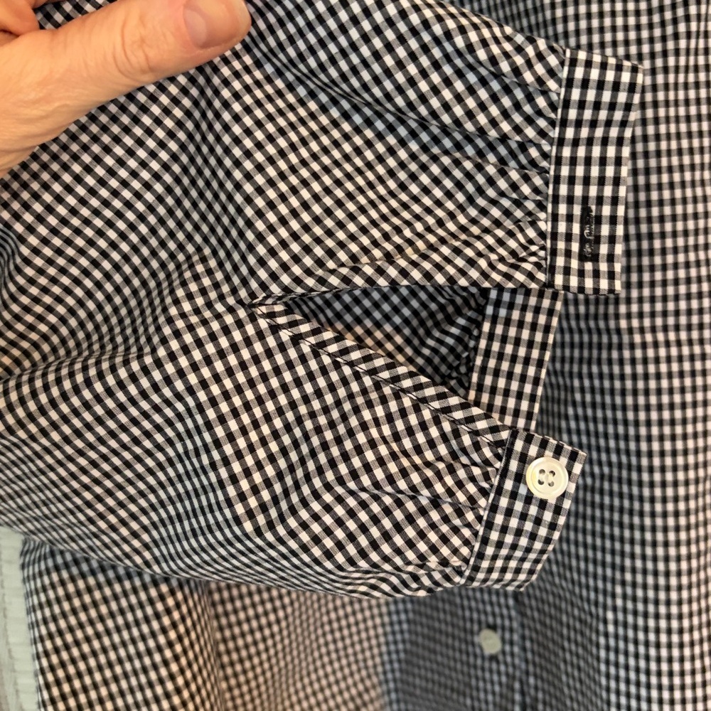 Frame Denim gingham tie back off the shoulder top size XL - Picture 6 of 8